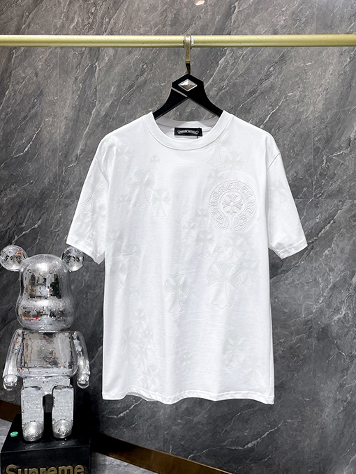 クロムハーツコピー 新デザインの光感応カラーチェンジクロス半袖Tシャツ