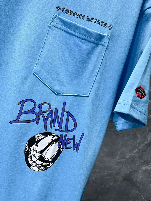 クロムハーツ Matty ブルーのグラフィティ半袖Tシャツ