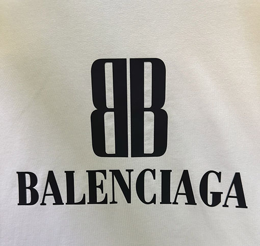 バレンシアガ Balenciaga 新しいダブルBロゴプリント半袖Tシャツ