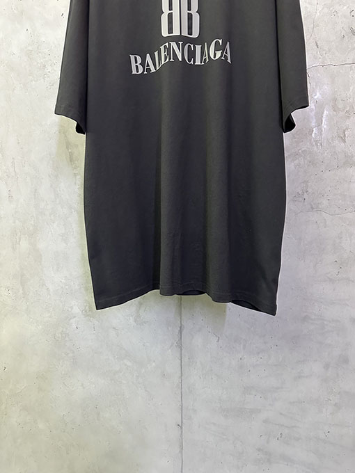 バレンシアガ Balenciaga 新しいダブルBロゴプリント半袖Tシャツ