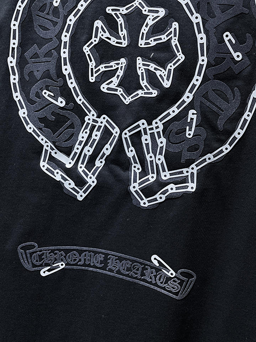 クロムハーツ クラシックな馬蹄のフロックレタリング半袖Tシャツ