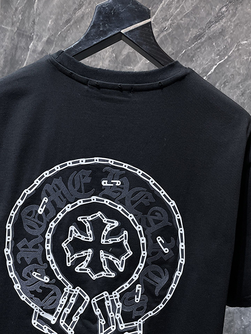 クロムハーツ クラシックな馬蹄のフロックレタリング半袖Tシャツ