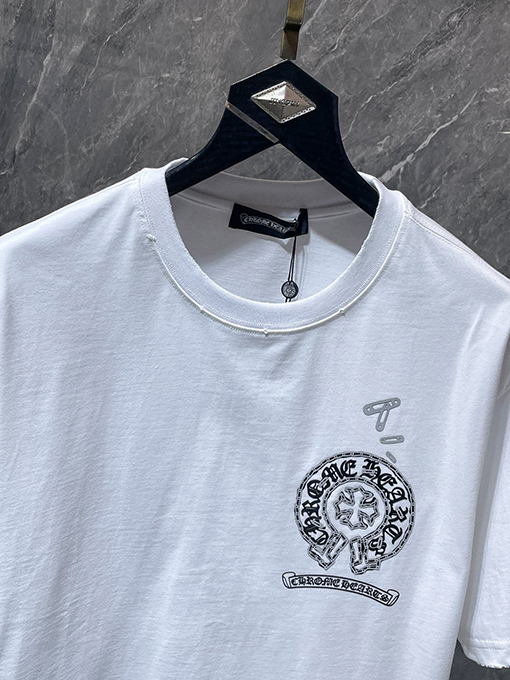 クロムハーツ クラシックな馬蹄のフロックレタリング半袖Tシャツ