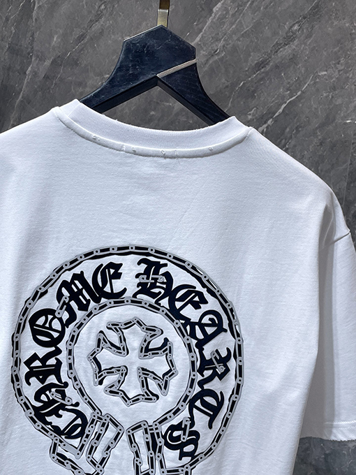 クロムハーツ クラシックな馬蹄のフロックレタリング半袖Tシャツ