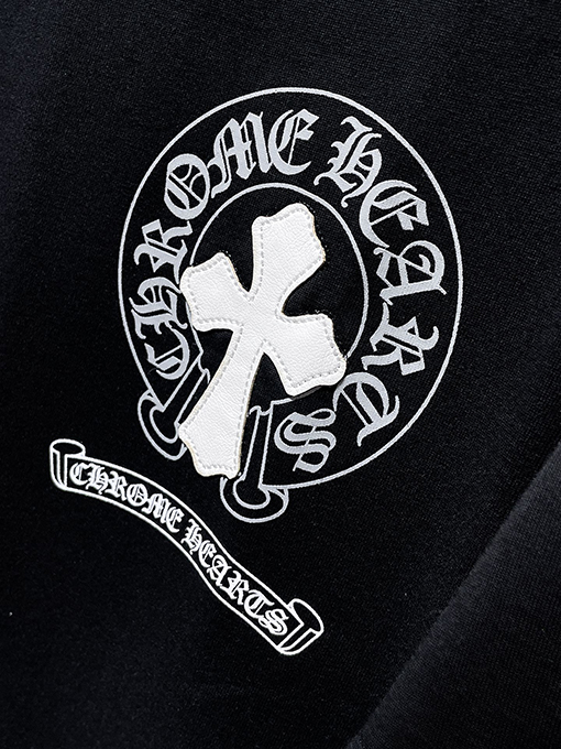 クロムハーツ カラフルなクロス柄のレザーサンスクリットホースシュー半袖Tシャツ