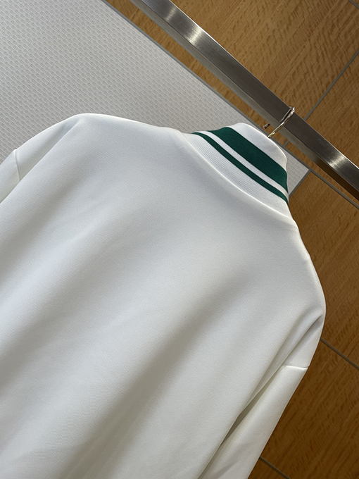 ルイヴィトン レザーラベルのカラーブロックストライプスタンドカラージャケット