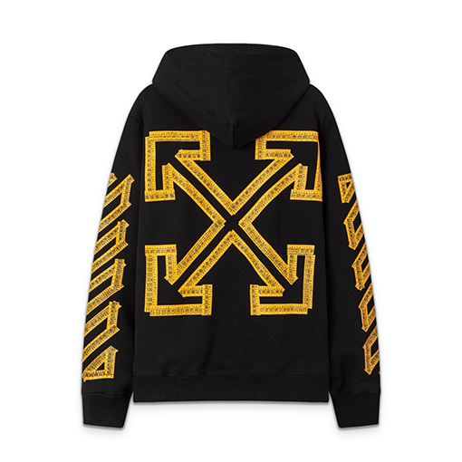 オフホワイト off white 警告ライン付きのゆったりとしたフード付きスウェットシャツ