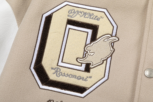 オフホワイト off white コラボレーションロゴタグベースボールジャケット