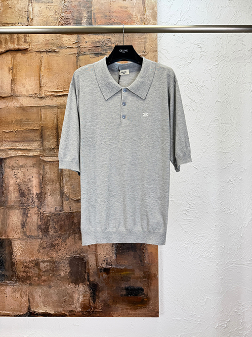 セリーヌスーパーコピー ニット刺繍半袖ポロシャ