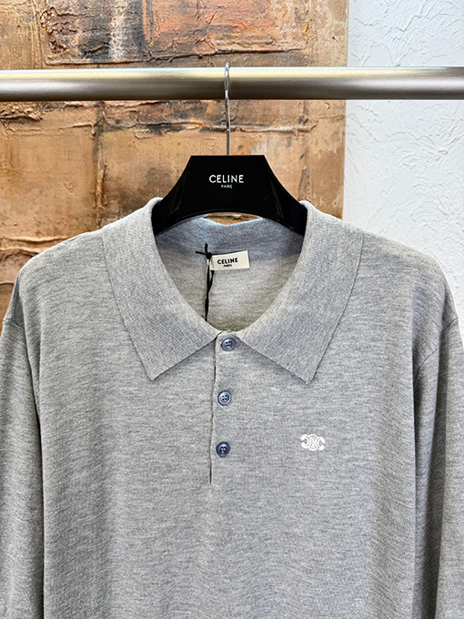セリーヌスーパーコピー ニット刺繍半袖ポロシャ