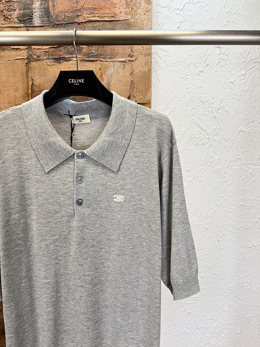 セリーヌスーパーコピー ニット刺繍半袖ポロシャ