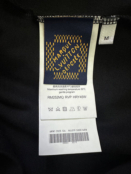 ルイヴィトン LOUIS VUITTON フロントとバックに新しいロゴがった厚のクルーネック半袖Tシャツ