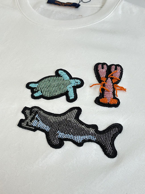 ルイヴィトンコピー 限定モノグラム オールオーバージャカードオーシャンビーズ半袖Tシャツ