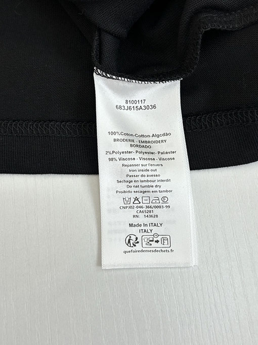 ディオール 四つ葉のクローバー刺繍半袖Tシャツ