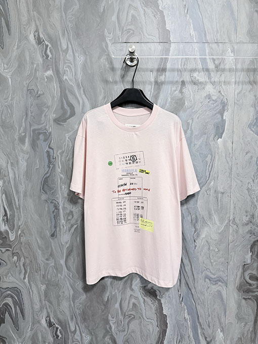 マルタンマルジェラ Maison Margiela MM6 プリントクルーネックドロップショルダー半袖Tシャツ