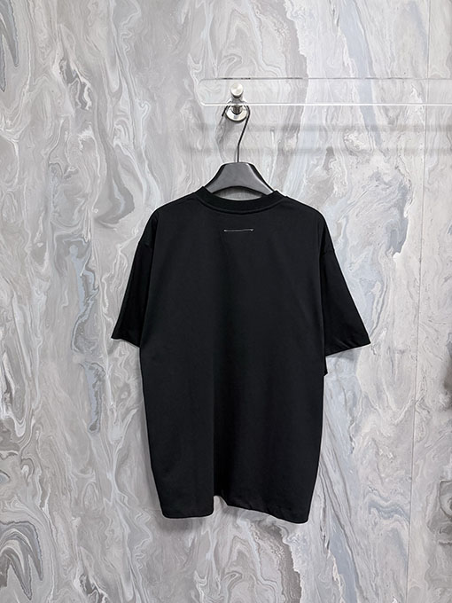 マルタンマルジェラ Maison Margiela MM6 プリントクルーネックドロップショルダー半袖Tシャツ