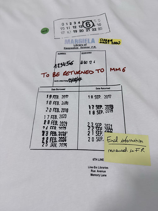 マルタンマルジェラ Maison Margiela MM6 プリントクルーネックドロップショルダー半袖Tシャツ