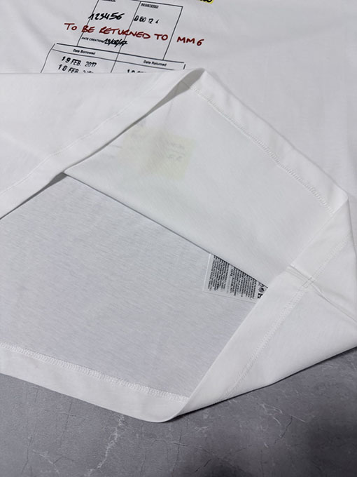 マルタンマルジェラ Maison Margiela MM6 プリントクルーネックドロップショルダー半袖Tシャツ