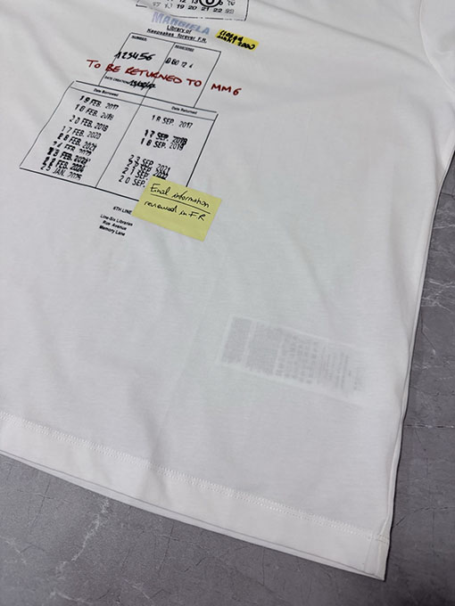 マルタンマルジェラ Maison Margiela MM6 プリントクルーネックドロップショルダー半袖Tシャツ