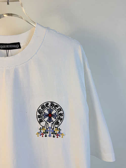 クロムハーツ 新作ダブルヤーンピュアコットン半袖Tシャツ