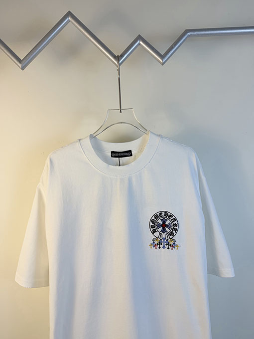 クロムハーツ 新作ダブルヤーンピュアコットン半袖Tシャツ