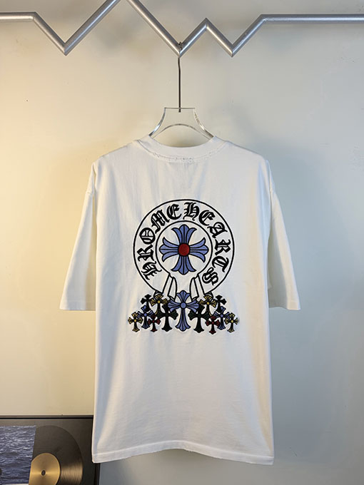 クロムハーツ 新作ダブルヤーンピュアコットン半袖Tシャツ