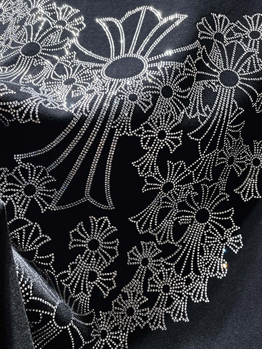 クロムハーツ サンスクリットクロスラインストーングラデーションウォッシュ半袖Tシャツ