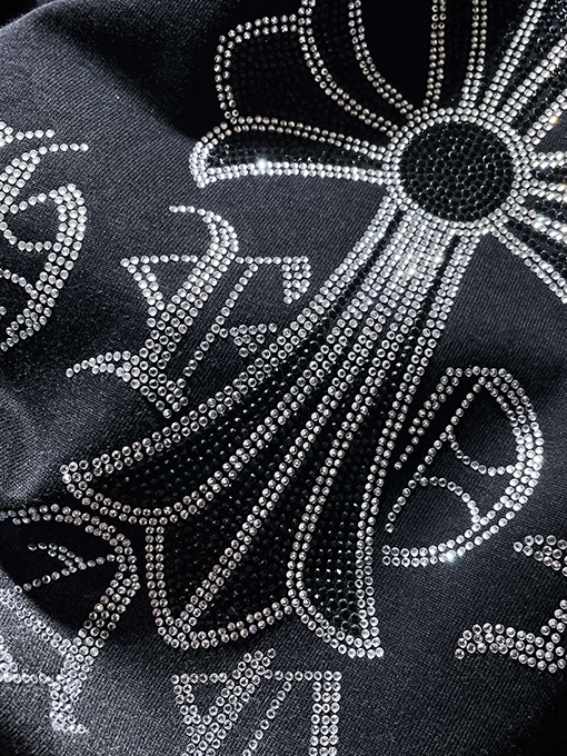 クロムハーツ サンスクリットクロスラインストーングラデーションウォッシュ半袖Tシャツ