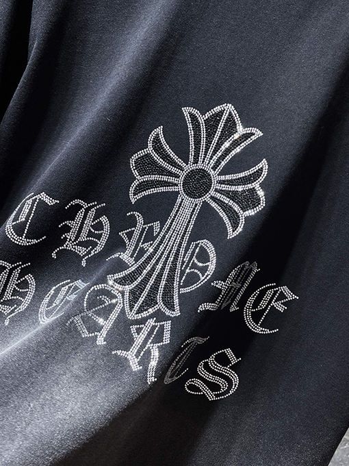 クロムハーツ サンスクリットクロスラインストーングラデーションウォッシュ半袖Tシャツ