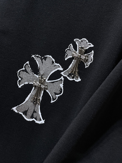 クロムハーツスーパーコピー 重なりう鉄十字サンスクリット半袖Tシャツ