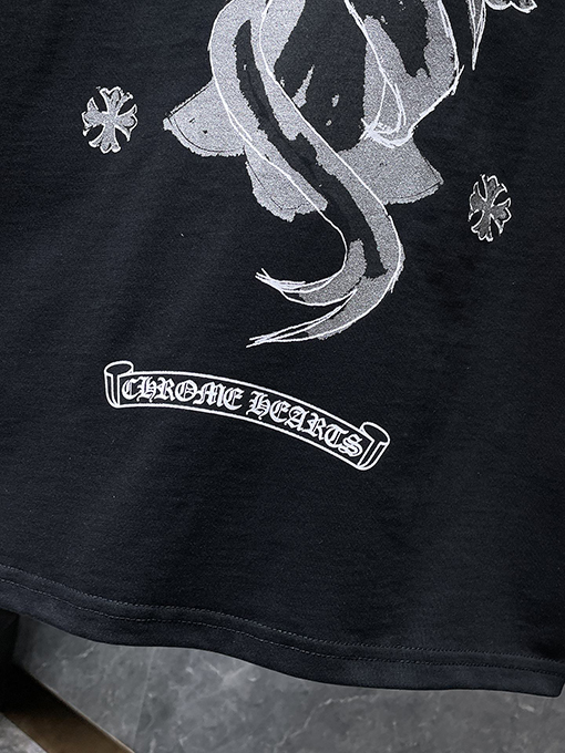 クロムハーツスーパーコピー 重なりう鉄十字サンスクリット半袖Tシャツ