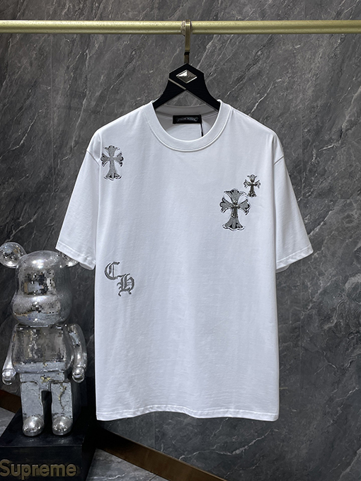 クロムハーツスーパーコピー 重なりう鉄十字サンスクリット半袖Tシャツ