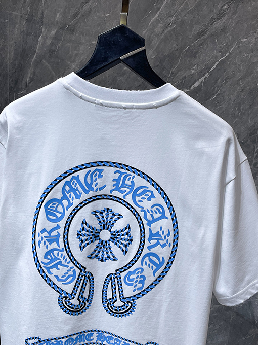 クロムハーツスーパーコピー 馬蹄サンスクリット十字刻印半袖Tシャツ