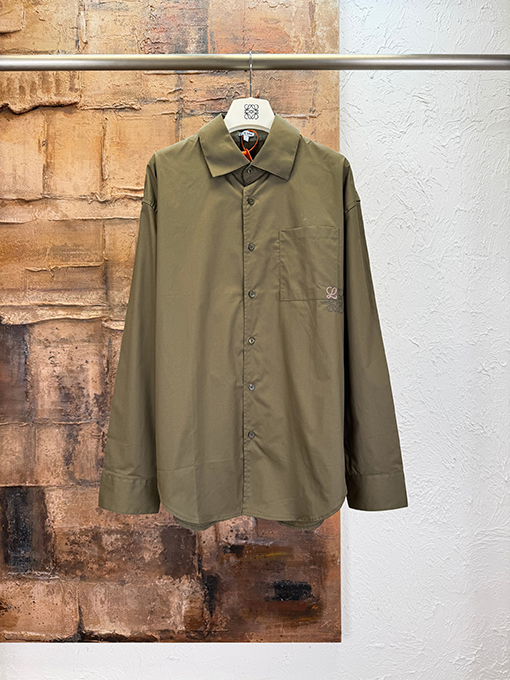 ロエベ 刺繍パッチポケット長袖シャツ