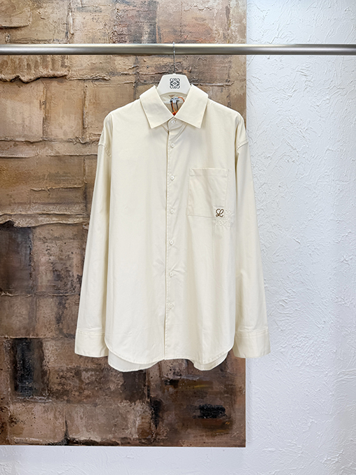 ロエベ 刺繍パッチポケット長袖シャツ