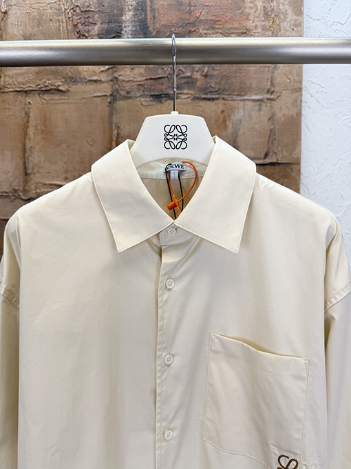 ロエベ 刺繍パッチポケット長袖シャツ