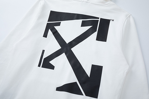 オフホワイト off white イレギュラーアロー 460g ルーズフィット フード付きスウェットシャツ