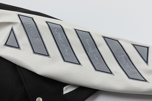 オフホワイトスーパーコピー off white 新モデル刺繍パッチワークベースボールジャケット