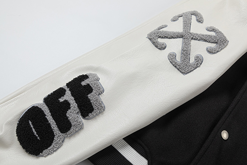 オフホワイトスーパーコピー off white 新モデル刺繍パッチワークベースボールジャケット