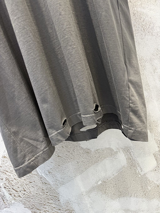 バレンシアガ human being プリント文字のダメージをしたイレギュラーヘムのシリーズ半袖Tシャツ