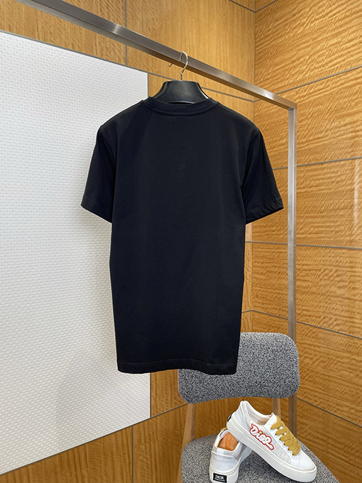 バーバリースーパーコピー レターウォーホース刺繍クルーネック半袖Tシャツ