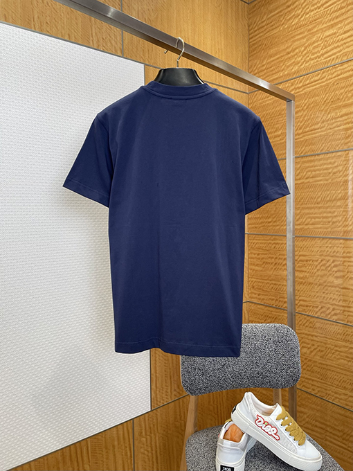 バーバリースーパーコピー レターウォーホース刺繍クルーネック半袖Tシャツ