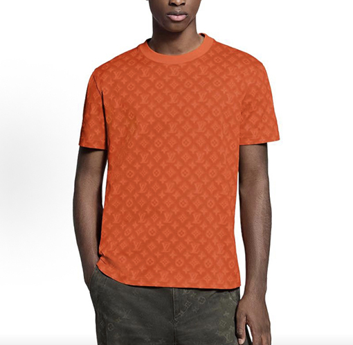 ルイヴィトン モノグラム柄クルーネック半袖Tシャツ