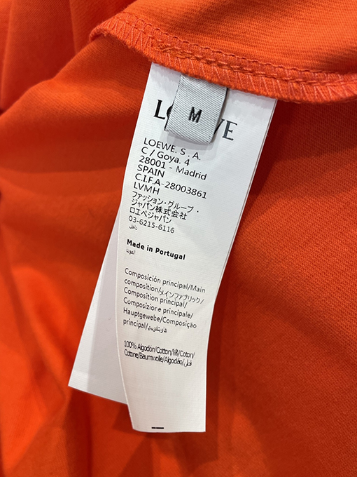 ロエベ LOEWE 刺繍レターロゴ半袖Tシャツ