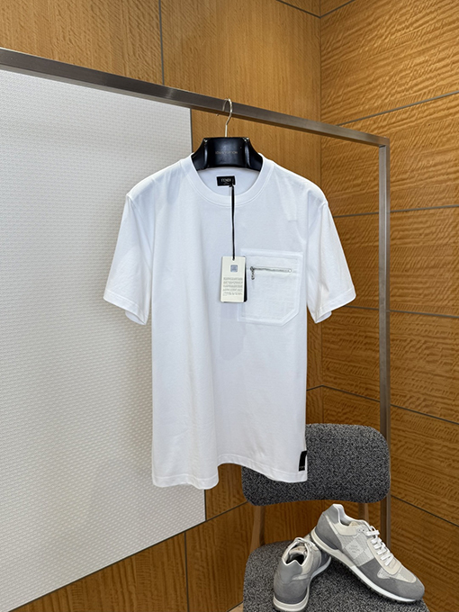 フェンディコピー ジッパー付きポケット付き半袖Tシャツ
