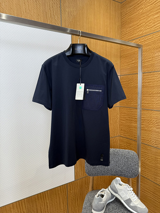 フェンディコピー ジッパー付きポケット付き半袖Tシャツ