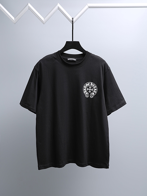 クロムハーツ フロントとバックパネルにフロックバックプリントの半袖Tシャツ