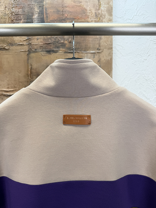 ルイヴィトン カラーブロックストライプのスタンドカラージップアップジャケット