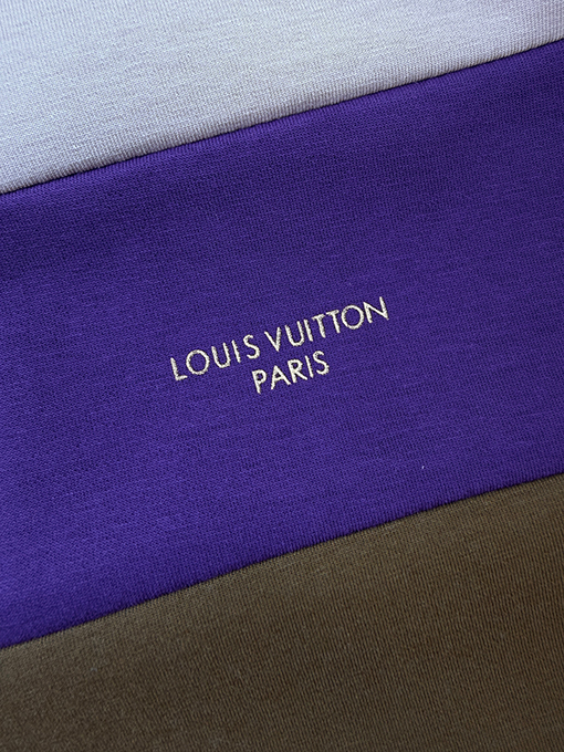 ルイヴィトン カラーブロックストライプのスタンドカラージップアップジャケット