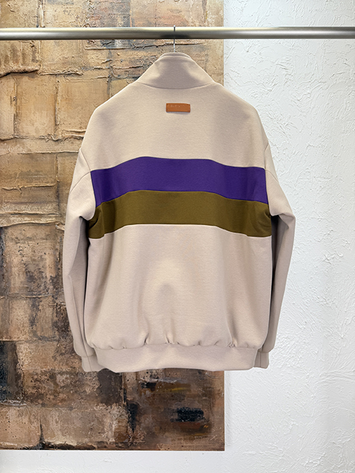 ルイヴィトン カラーブロックストライプのスタンドカラージップアップジャケット